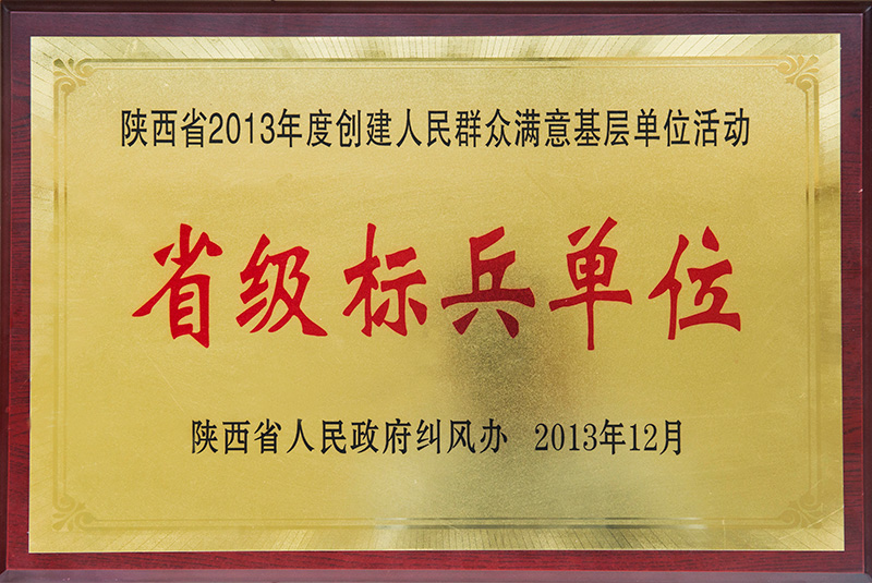 陜西省2013年度創(chuàng  )建人民群眾滿(mǎn)意基層單位活動(dòng)省級標兵單位